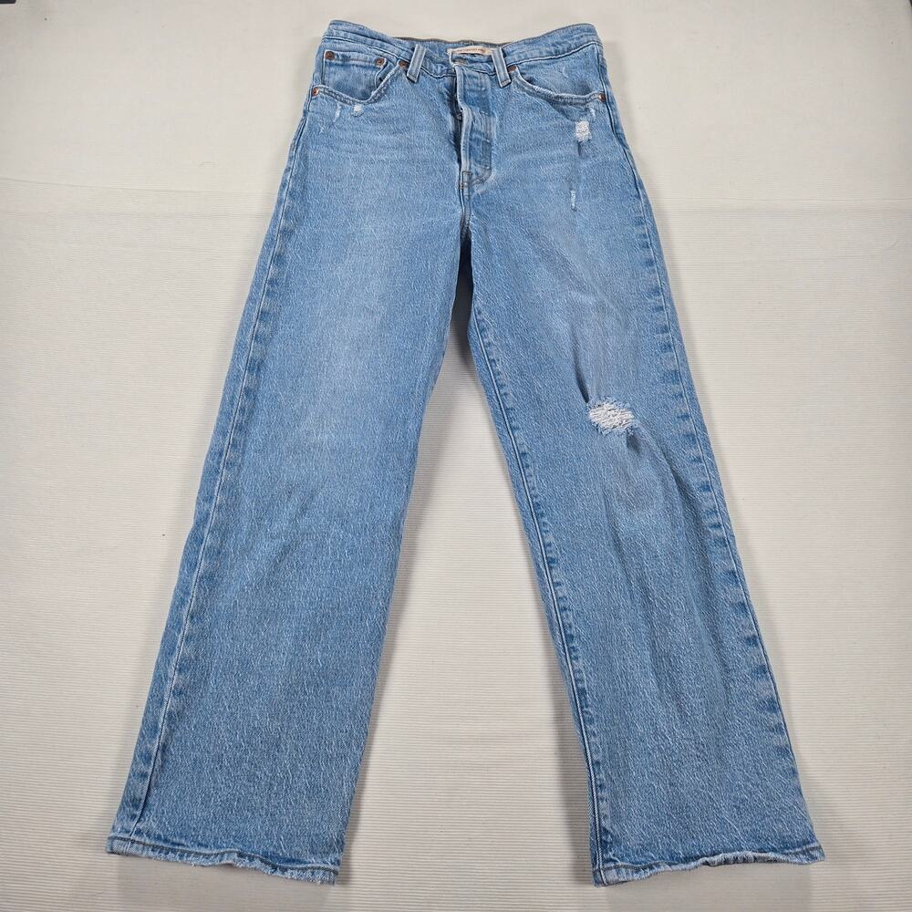 Levi's Button Fly Ribcage Straight Ankle‎ Jeans in Samba Done Women's Size 27